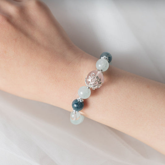 Expression Bracelet | Aquamarine | Rose Quartz | Clear Quartz | Blue Included Quartz